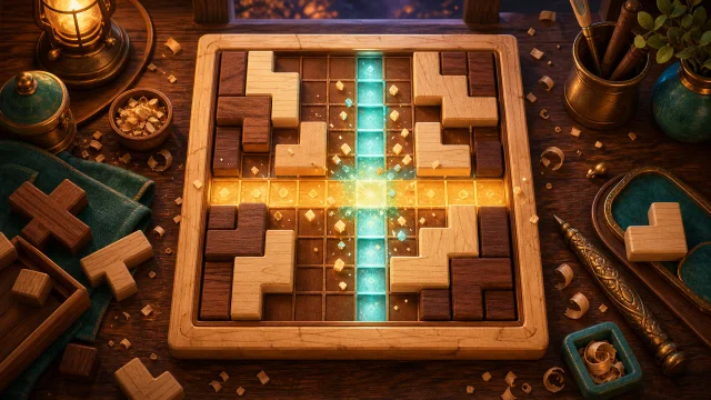 Block Bits: Wood Workshop gameplay poster